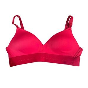 Victoria's Secret Love PINK Wear Everywhere Wireless Lightly Lined Bra Red 32A